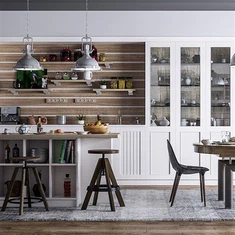 Weiße PVC -Küchenschränke